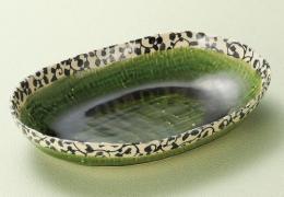 Rakuten - 【ギフト/贈答品】【曽根窯】　唐草織部楕円盛鉢　1個