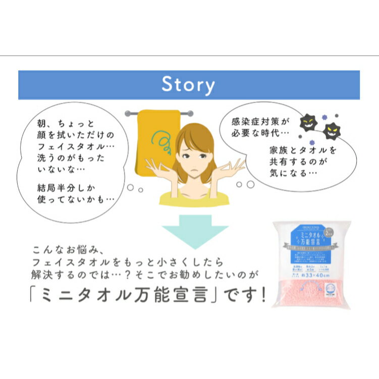 【ミニタオル万能宣言 2枚組 】 約33×40cm おぼろタオル 日本アトピー協会推薦品 吸水力約5倍 国産 吸水量 甘撚り コーマ ボリューム感 軽量 かさばらない 速乾 収納 エコテックス アトピー 吸水力 柔らかい 内祝い 快気祝い 引越祝い プレゼント 母の日