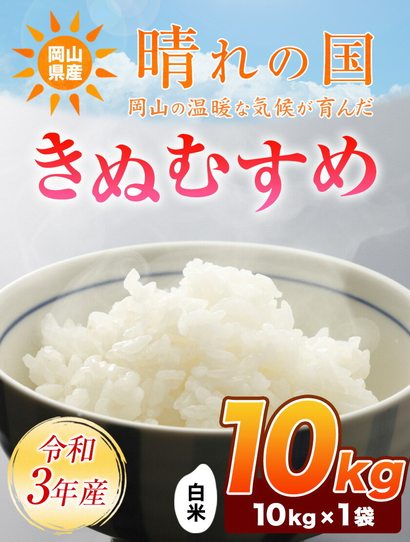 きぬむすめ 10kg 岡山県産 令和3年産 送料無料 米 白米 こめ お取り寄せ お取り寄せグルメ ポイント ポイント消化 引っ越し お祝い 挨拶 米寿 3-7営業日以内に出荷 土日祝除く