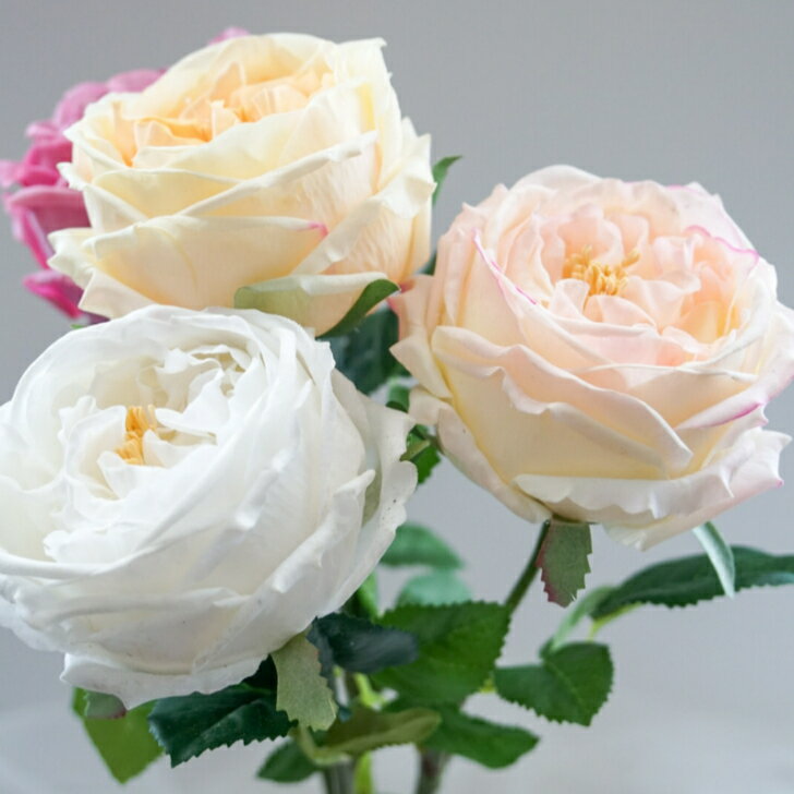 ローズ バラ イングリッシュローズ アーティフィシャルフラワー 造花 フラワーアレンジメント 胡蝶蘭 お祝い ギフト プレゼント ブーケ おしゃれ インテリア 母の日 誕生日 ミニサイズ 開店祝い 花材販売 一本売り