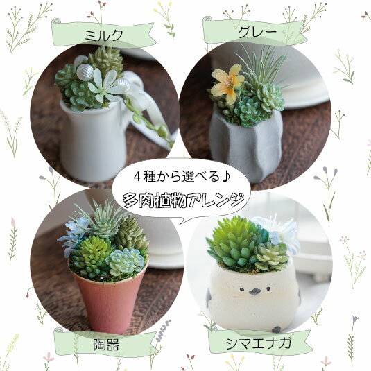 多肉植物アレンジメント フラワーアレンジメント アーティフィシャルフラワー 造花 ギフト プレゼント ブーケ おしゃれ インテリア 母の日 誕生日 ミニサイズ フラワーギフト 多肉植物 エアプランツ プチギフト 手乗りサイズ