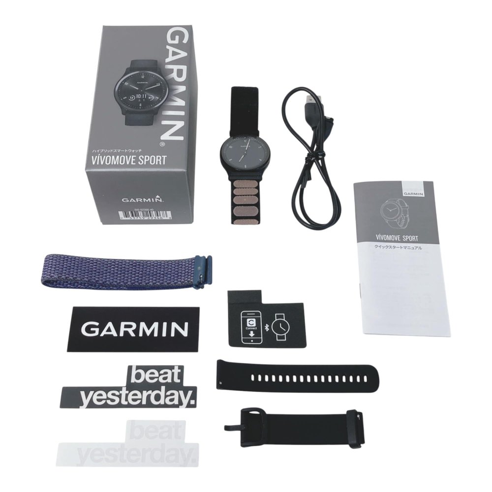 【中古】GARMIN(ガーミン) vivomove Sport Slate/Black ハイブリッドスマートウォッチ 【日本正規品】 小