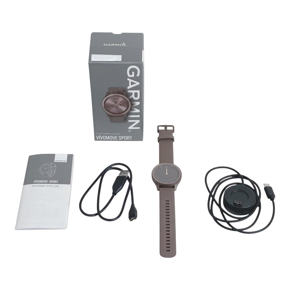 【中古】ガーミン vivomove Sport Peach Gold/Cocoa ハイブリッドスマートウォッチ 【日本正規品】 ユ..