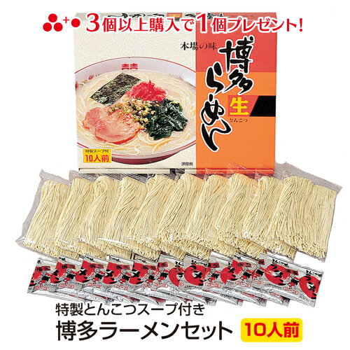 送料無料 博多ラーメン （10食入）特製とんこつスープ付 ラーメンセット 食品 麺類 化粧箱入り 志 ご仏前 手土産