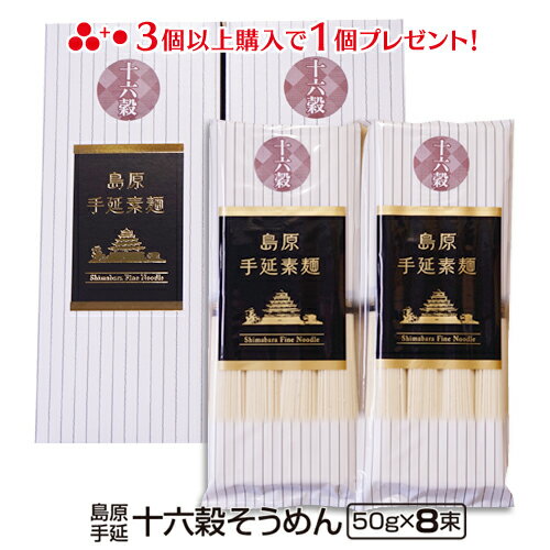 1000円ポッキリ 新生活応援 3個購入で1個おまけ 送料無料 島原手延べ十六穀そうめん8束入り 雑穀 もち麦 九州 もち麦麺 ギフト 食品 麺類 島原素麺 ポイント消化 試食 ご当地グルメ お取り寄せグルメ