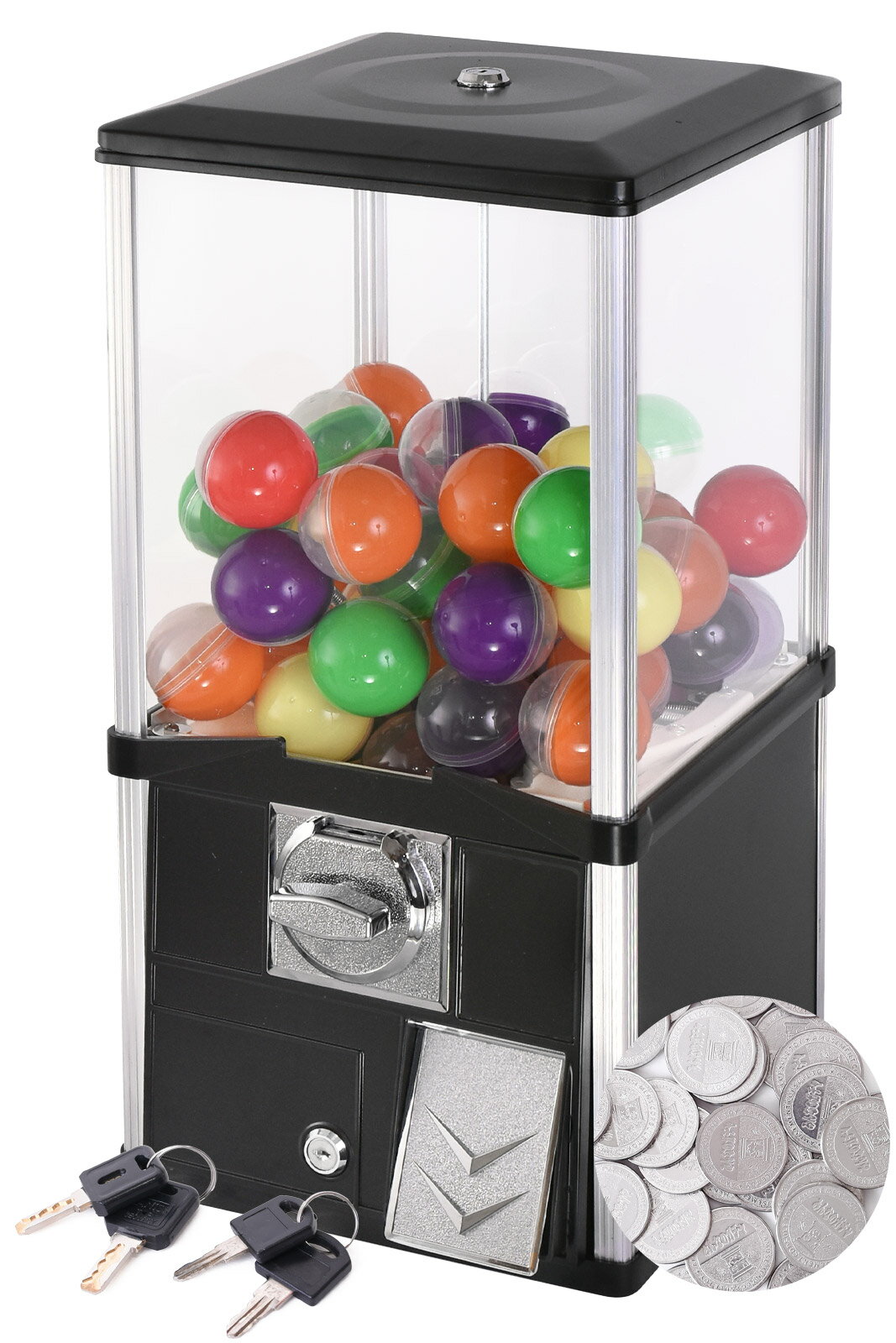 ガチャガチャ 本体 業務用 メダル専用 55mm空カプセル50個 メダル50枚付き みんなのガチャ