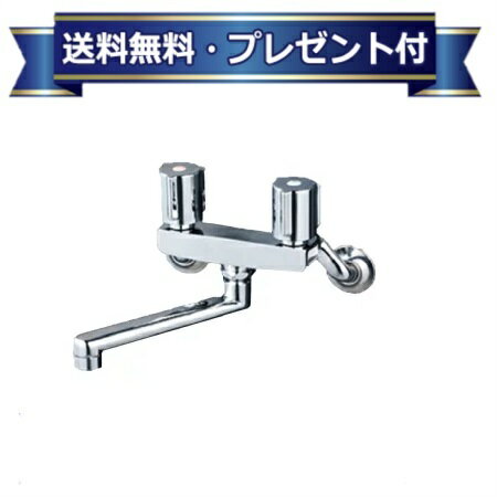 プレゼント付き [KM140ZEXN]KVK 水栓金具 2ハンドル混合栓 170mmパイプ付 寒冷地用 ケーブイケー〈KM14..