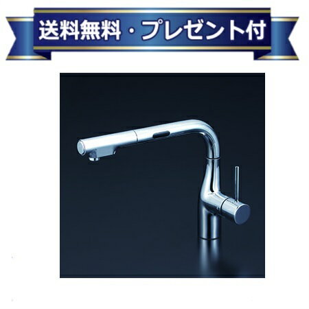 プレゼント付き [KM6111ZECHS]KVK キッチン水栓 ACタイプ シングルシャワー付混合栓 センサー付 寒冷地..
