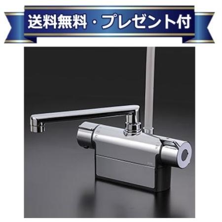 プレゼント付き [FTB200DW2TH]KVK デッキ形サーモスタット式シャワー 撥水サーモシリーズ 寒冷地用 190mmパイプ付