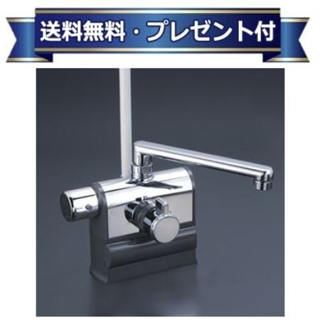 プレゼント付き [KF3008LR3HS]KVK デッキ形サーモスタット式シャワー 左ハンドル仕様 撥水サーモシリー..