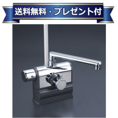 メーカー KVK(ケーブイケー) 商品名/仕様 ・デッキ形サーモスタット式シャワー ・左ハンドル仕様 ・eシャワーNf（浴び心地のいい快適節水シャワー） ・撥水膜コーティング ・メッキワンストップシャワーヘッド付／ 　メタリックホース1.45m／メッキハンガー ・可変ピッチ式　85・100・120mm対応 ・300mmパイプ付 ・一般地・寒冷地共用[KF3008LR3S2HS]