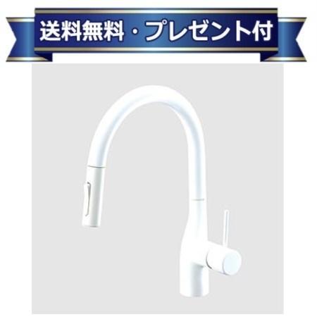 ＼3月限定★最大100％Pバック／ プレゼント付き [KM6061ECC4]KVK グロスホワイト シングルシャワー付混..