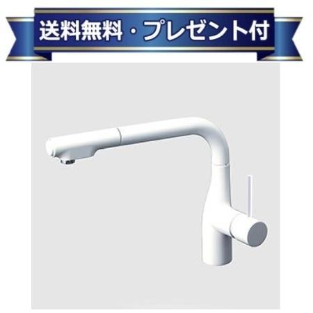 ＼3月限定★最大100％Pバック／ プレゼント付き [KM6101ZECC4]KVK グロスホワイト シングルシャワー付混..