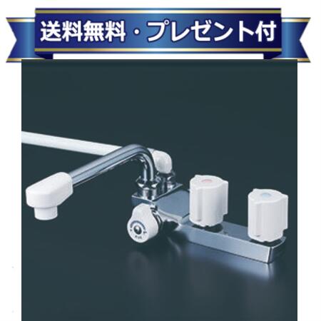 乐天商城 - ＼6月限定！最大100%Pバック／プレゼント付き [KF13GECN]KVK 水栓金具 デッキ形2ハンドルシャワー 左側 取付穴芯々85mm ケーブイケー〈KF13GECの後継品〉