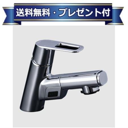 プレゼント付き FSL150DAEFT KVK シングルシャワー付混合栓 センサー付 ACタイプ 泡沫吐水 逆止弁付