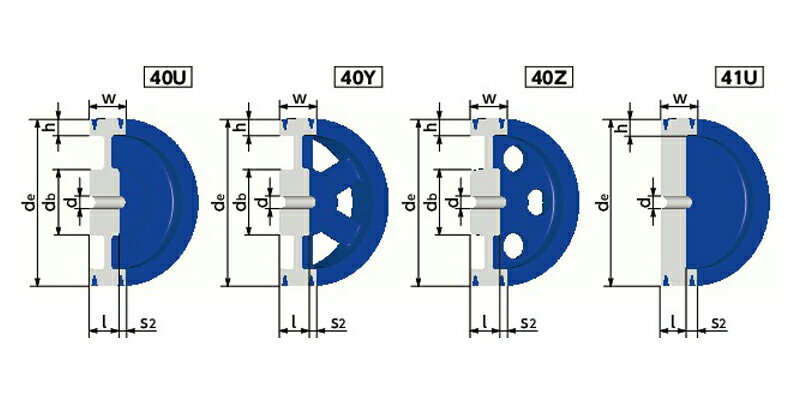 1250-8V-10 NBK 鍋屋バイテック ウェッジプーリー 8V型 10本掛 プーリー 下穴品 加工なし 8V・8VXベルト適用