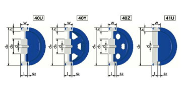 1250-8V-8 NBK 鍋屋バイテック ウェッジプーリー 8V型 8本掛 プーリー 下穴品 加工なし 8V・8VXベルト適用