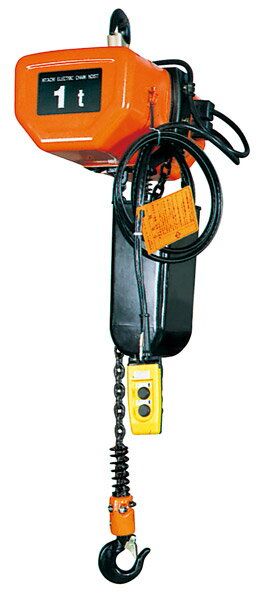 日立 チェーンブロック 1SNH-1ET2-4PBNH モートルブロック 電動横行式 二速型 三相200V 定格荷重1t-揚程6M (セット品:本体+電動トロリ+4点押しボタン)