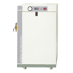 日立 コンプレッサー SRL-0.75DSN 50/60Hz共用 オイルフリー スクロール 無給油式 圧力開閉器式 単相100V 0.75kW ドライヤー付