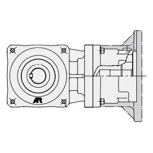 ニッセイ サーボモータ用減速機 AFCZ32L-7.5L2000K75 直交軸 中実軸（左軸キー有） フランジ取付 減速比1/7.5 2000W相当 バックラッシ精度30分 フランジ種別K75