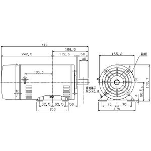 ムライ 単相モーター SCL-MR-1.5KW-4P AC200V コンデンサ始動コンデンサ運転 SCL形 開放保護形IP20 脚付