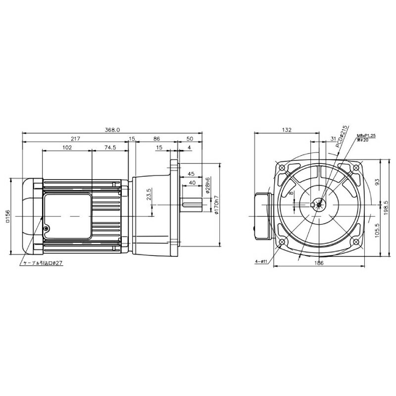 ˥å 䡼ɥ⡼ G3F28N5-MD08TNNTN ʿԼ ե󥸼 0.75kW ®1/5  200V ֥졼ʤ ߥʥܥå