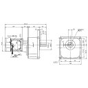 ニッセイ ギヤードモーター G3K32N900-MM01TWJNB4 平行軸 小フランジ取付 0.1kW 減速比1/900 三相 400V 標準ブレーキ付 ターミナルボックスなし(4)