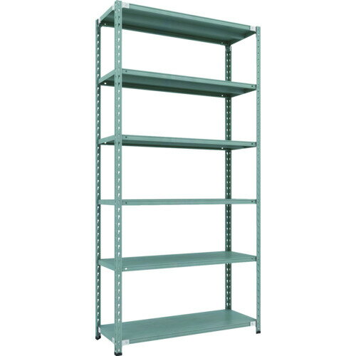 TRUSCO CB型セミボルトレス軽中量棚 CB-8446-GN 1200X450XH2400 6段 グリーン