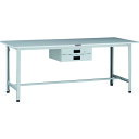 TRUSCO 軽荷重作業台(200kg)AO型 AOR-1875UDK2 1800X750XH740 薄型2段引出付 ホワイト色