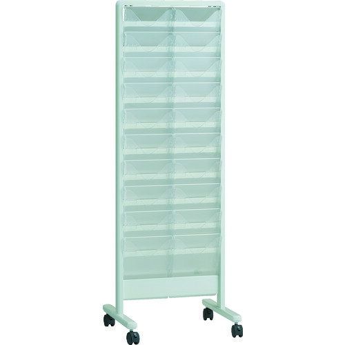 TRUSCO パンフレットスタンド TAP210S-W A4サイズ対応 垂直2列10段 ホワイト