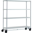TRUSCO スチールラック PER-5544-U125-B4-W フェニックスラック 1500X450 4段 U車輪4輪S付 W色 抗菌粉体塗装