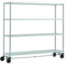 TRUSCO スチールラック PER-5644-U125-B4-W フェニックスラック 1800X450 4段 U車輪4輪S付 W色 抗菌粉体塗装
