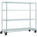 TRUSCO スチールラック PER-5664-U125-B4-W フェニックスラック 1800X600 4段 U車輪4輪S付 W色 抗菌粉体塗装