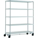 TRUSCO スチールラック PER-6565-U125-B4-W フェニックスラック 1500X600 5段 U車輪4輪S付 W色 抗菌粉体塗装
