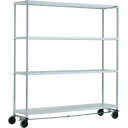 TRUSCO スチールラック PER-6644-U125-B4-W フェニックスラック 1800X450 4段 U車輪4輪S付 W色 抗菌粉体塗装