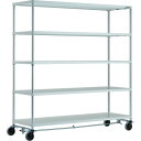 TRUSCO スチールラック PER-6665-U125-B4-W フェニックスラック 1800X600 5段 U車輪4輪S付 W色 抗菌粉体塗装