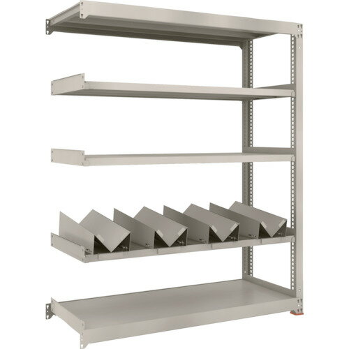 TRUSCO 一斗缶ラック M3-6565-KU4B スチールラック M3型中量棚 W1500×D571×H1800 5段 連結 缶受×4付