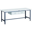 TRUSCO 軽荷重作業台(300kg)AE型 AE-1800FL2 DG 1800X750XH740 2列引出付 ダークグレー色