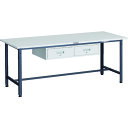 TRUSCO 軽荷重作業台(300kg)AE型 SAE-1800FL2 DG 1800X750XH740 2列引出し付 ダークグレー色