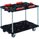 TRUSCO 連結式樹脂製2段台車 BT920KJ3-E100 ビートル 900X600 自在3輪 コボレ止めセット付 ハンドルなし
