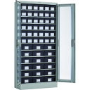 TRUSCO コンテナラックケース TD611L-36S18L バンラックケース L型 両開き扉 導電引出小X36個 大X18個 H1790