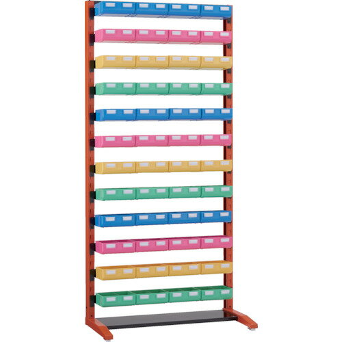 TRUSCO UPR型ビンラック UPR-L1812B-BK 片面 H1900 ビン大黒・橙・白・緑各12個付 黒