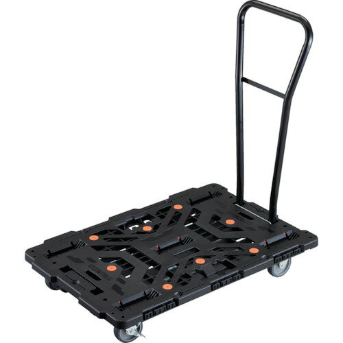 TRUSCO 連結式樹脂製平台車 BT900J3S2H-E100 ビートル 900X600 自在3輪 内2輪ストッパー付 脱着式ハンドル付