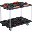 TRUSCO 連結式樹脂製2段台車 BT920KJ3S2-E100 ビートル 900X600 自在3輪 内2輪ストッパー付 コボレ止めセット付 ハンドルなし