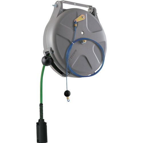 TRIENS 導電エアーホースリール SHS-210EFA ブレーキ式 内径6.5×外径10mm ホース全長10m グレー