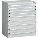TRUSCO VE9S型中量キャビネット VE9S-1006-W 880X550XH1000 引出し9段 ホワイト色