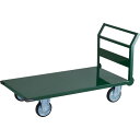 TRUSCO 鋼鉄製運搬車 SH-1LC ハンドル側自在車輪 1400X750 Φ200プレス車(4)