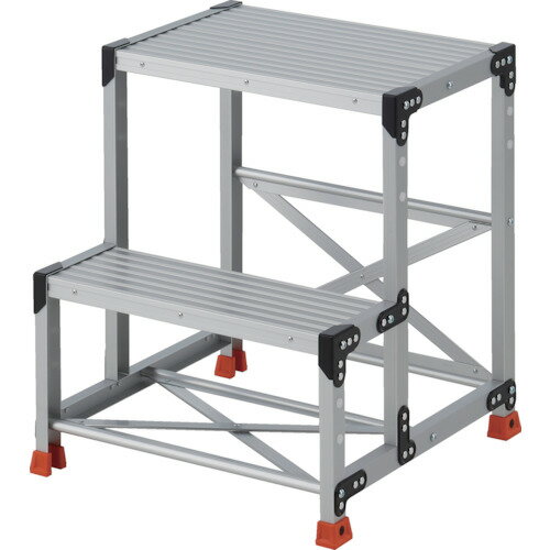 TRUSCO 作業用踏台 TSF-267 2段 ステップ奥行200 高さ0.70m 天板600X400