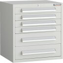 TRUSCO WLVR型キャビネット WLVR-541-W 500X412XH540 引出6段 ホワイト色