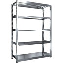 TRUSCO ステンレス製中量ボルトレス棚 SM3-7565 SM3型 W1500×D571×H2100 5段 単体